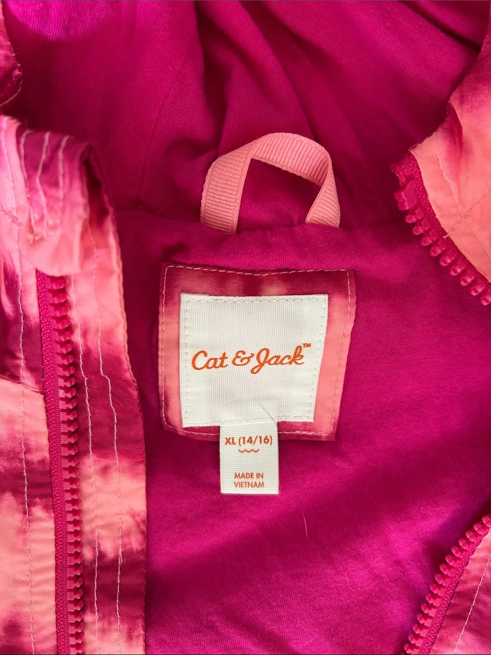 Cat & Jack Pink Tie-Dye Hooded Jacket